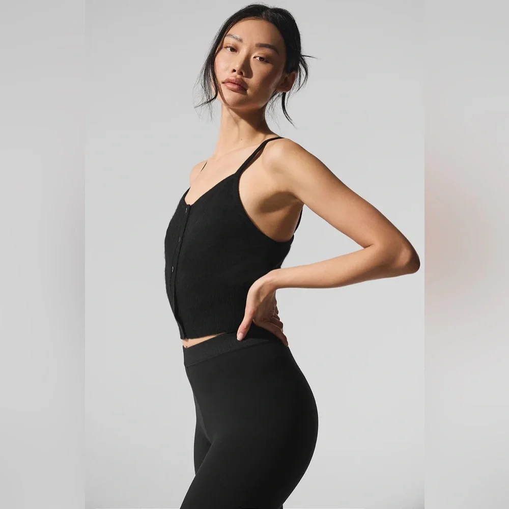 Alo Yoga Sheer Cashmere Tank Black XS